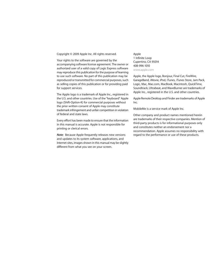 Apple Logic Express 9 User Manual | Page 2 / 1294