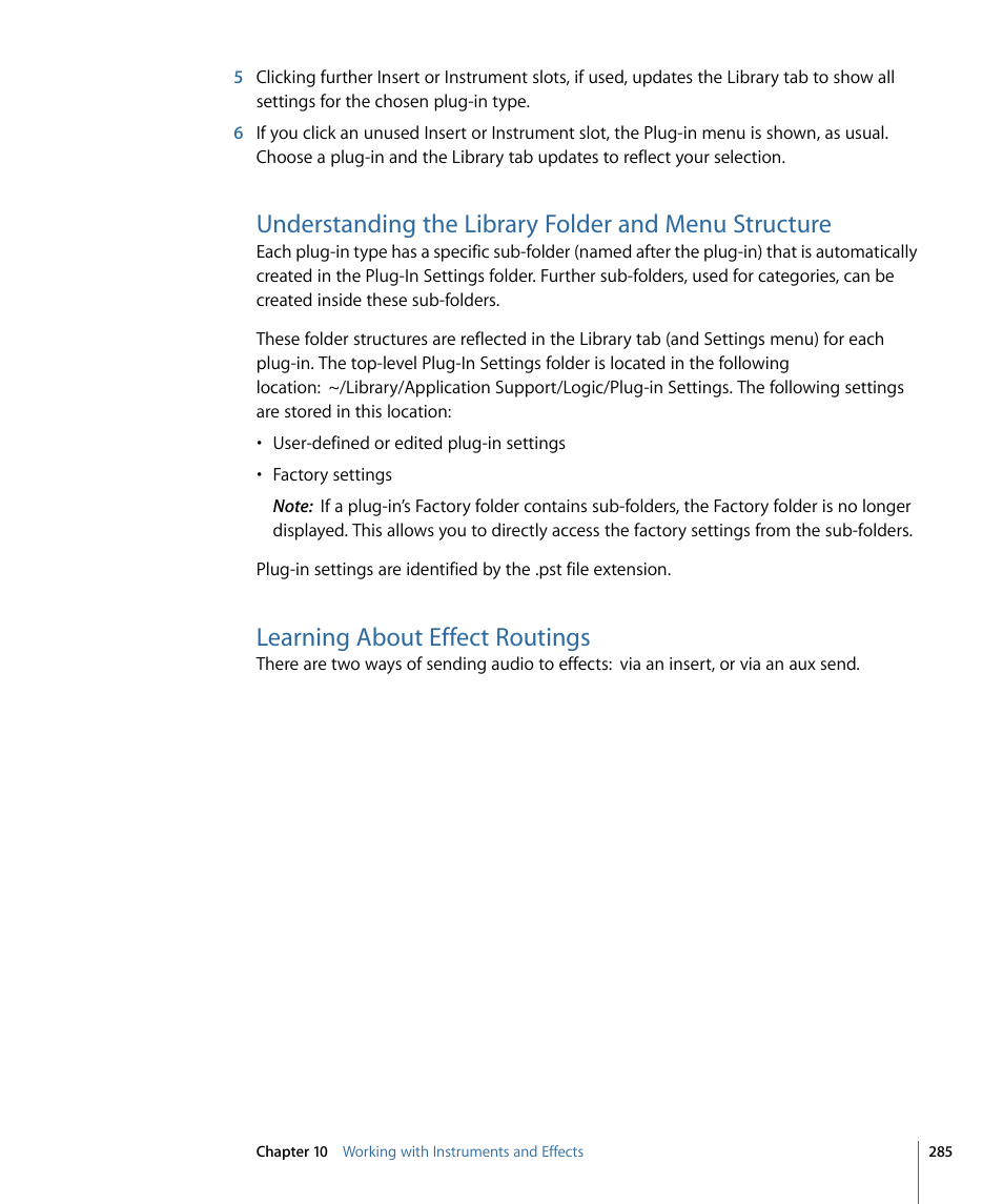 Learning about effect routings | Apple Logic Express 9 User Manual | Page 285 / 1294