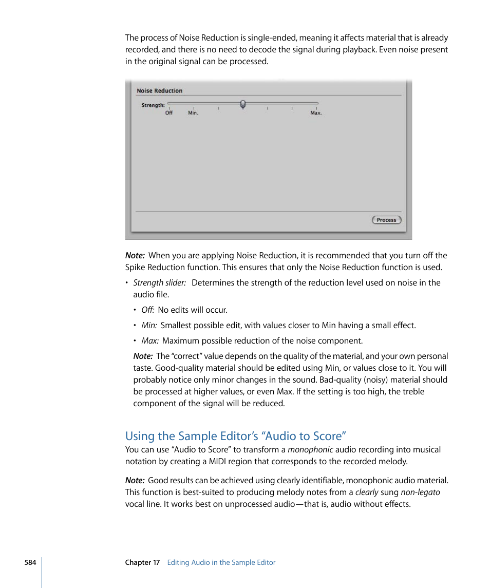 Using the sample editor’s “audio to score | Apple Logic Express 9 User Manual | Page 584 / 1294