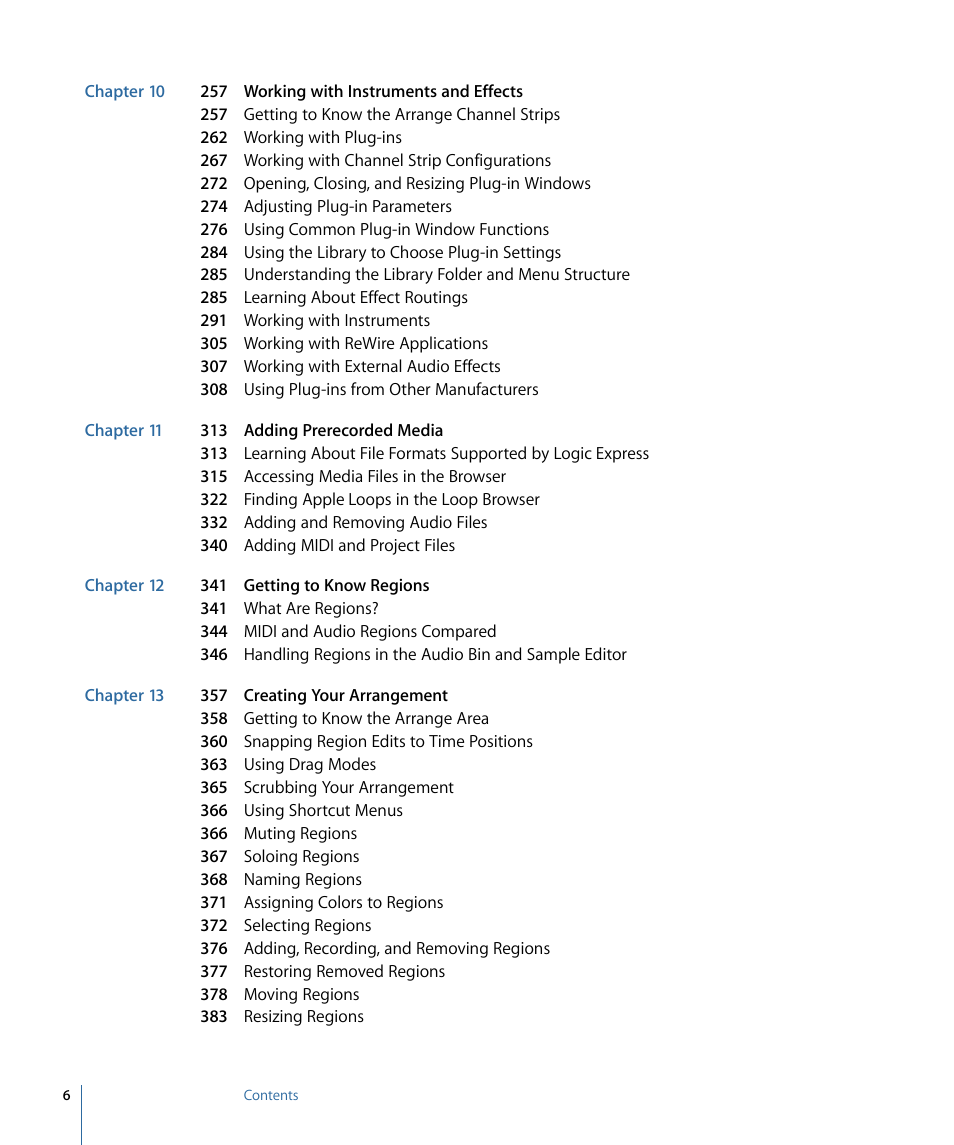 Apple Logic Express 9 User Manual | Page 6 / 1294