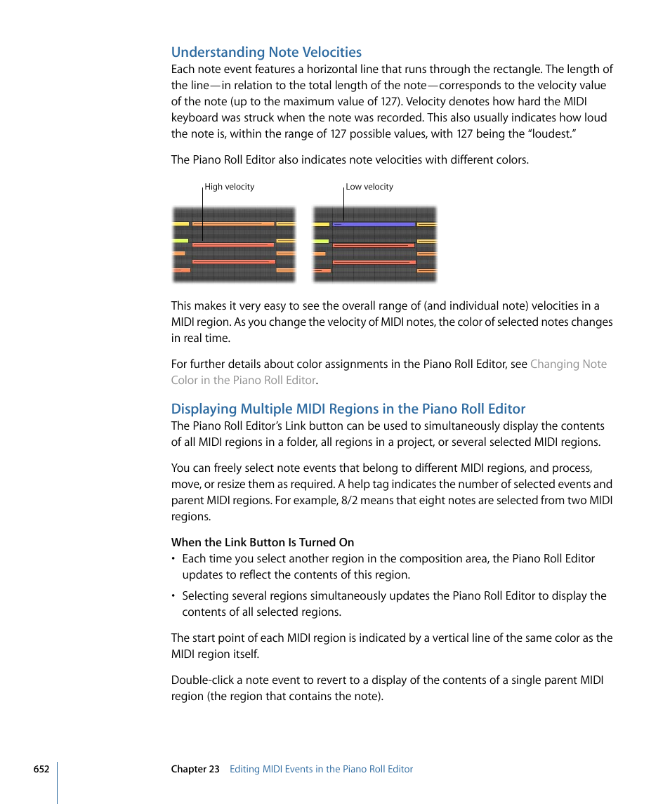 Understanding note velocities | Apple Logic Express 9 User Manual | Page 652 / 1294