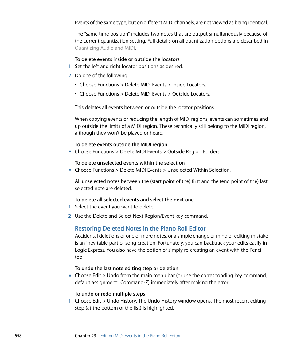 Restoring deleted notes in the piano roll editor | Apple Logic Express 9 User Manual | Page 658 / 1294