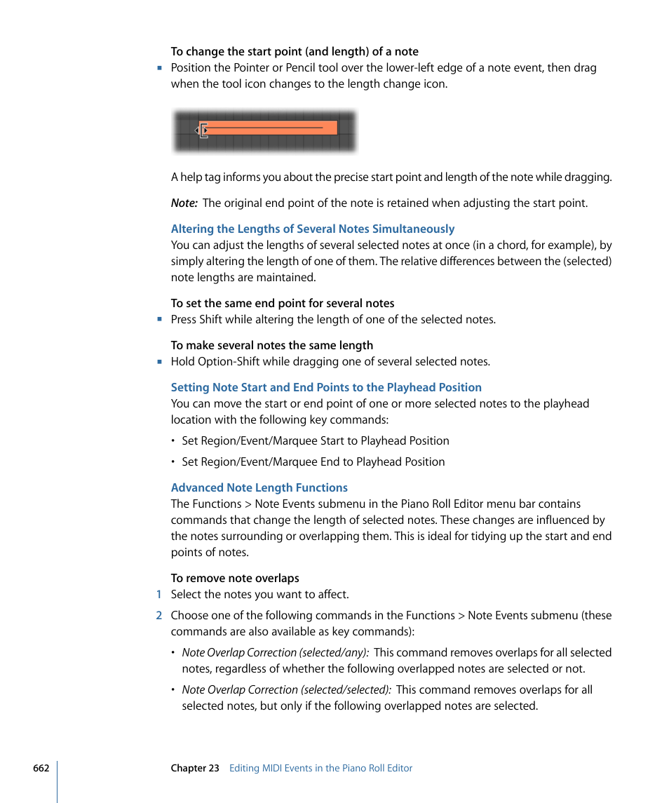 Advanced note length functions | Apple Logic Express 9 User Manual | Page 662 / 1294