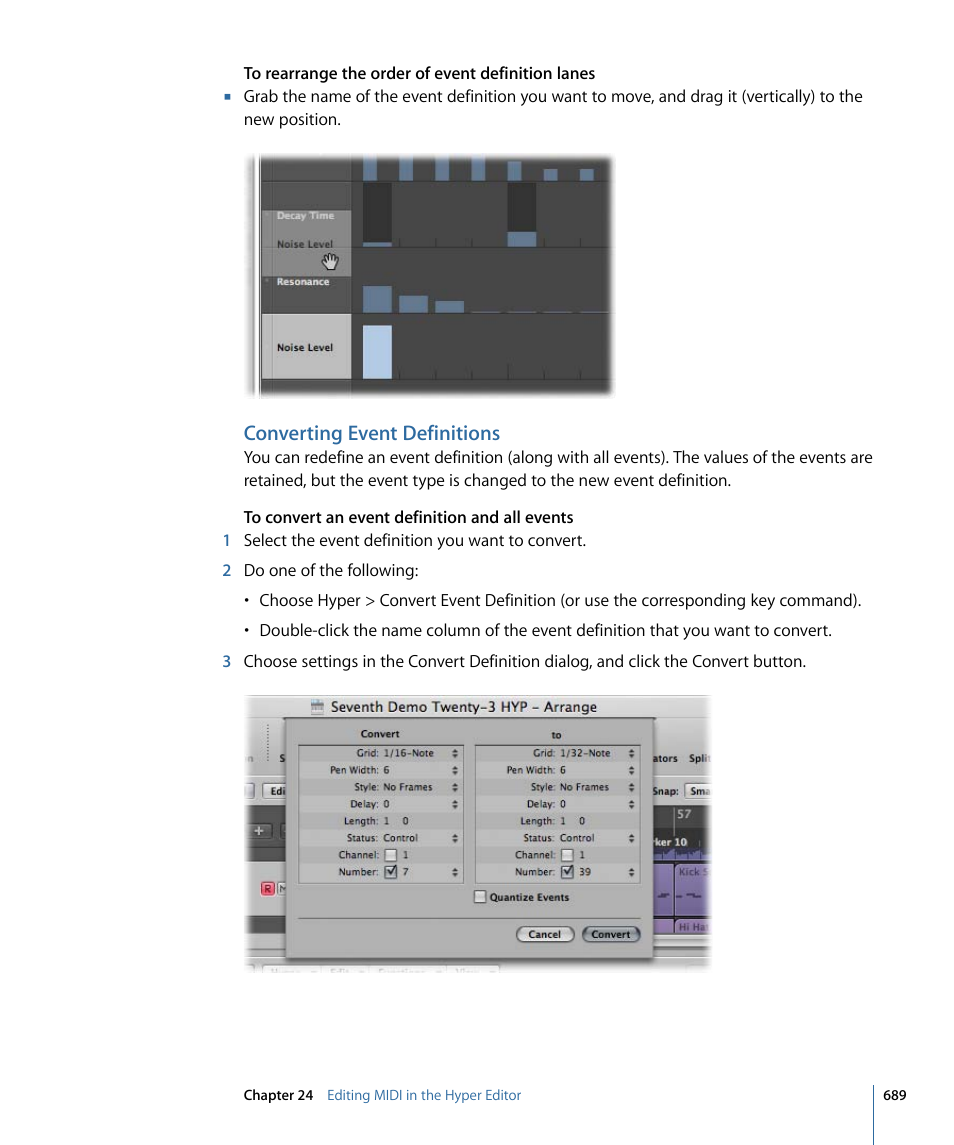 Converting event definitions | Apple Logic Express 9 User Manual | Page 689 / 1294