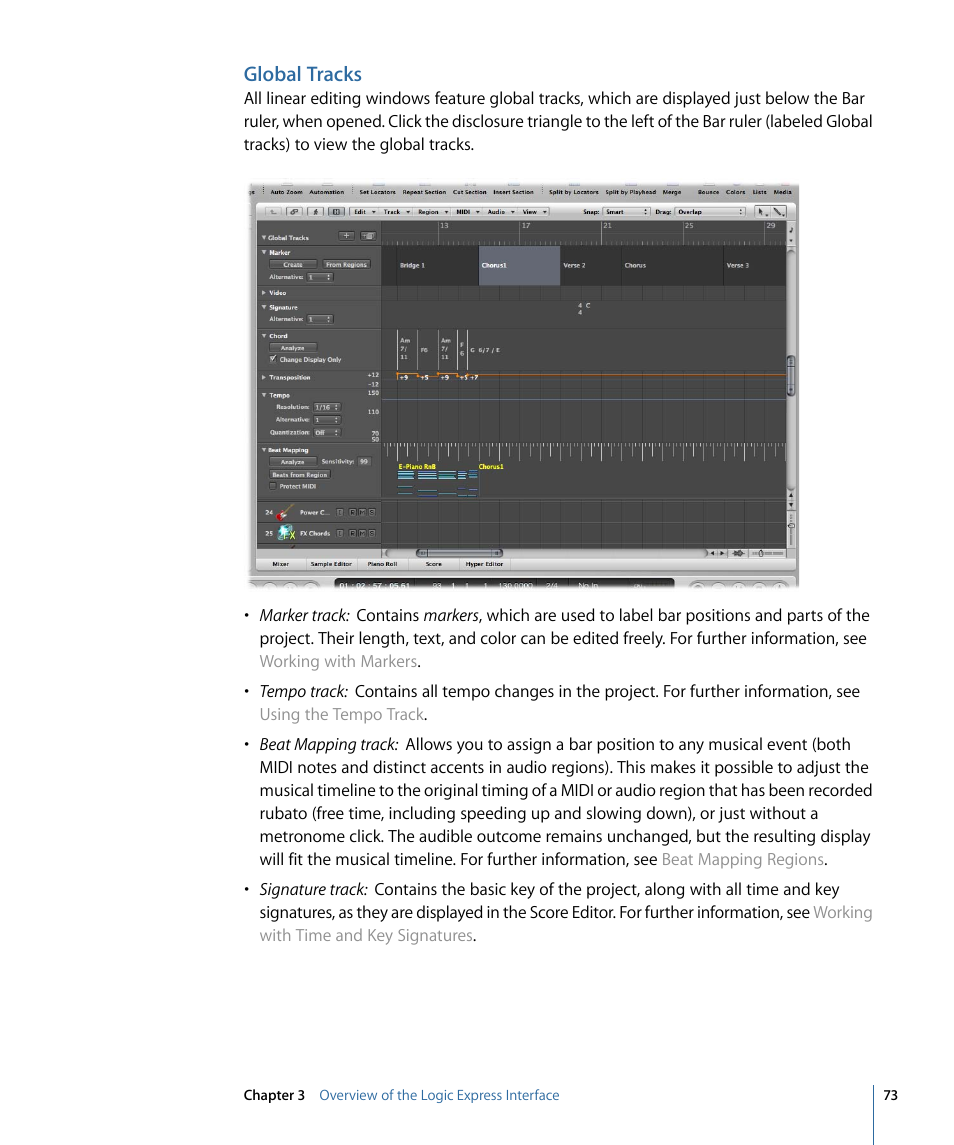 Global tracks | Apple Logic Express 9 User Manual | Page 73 / 1294