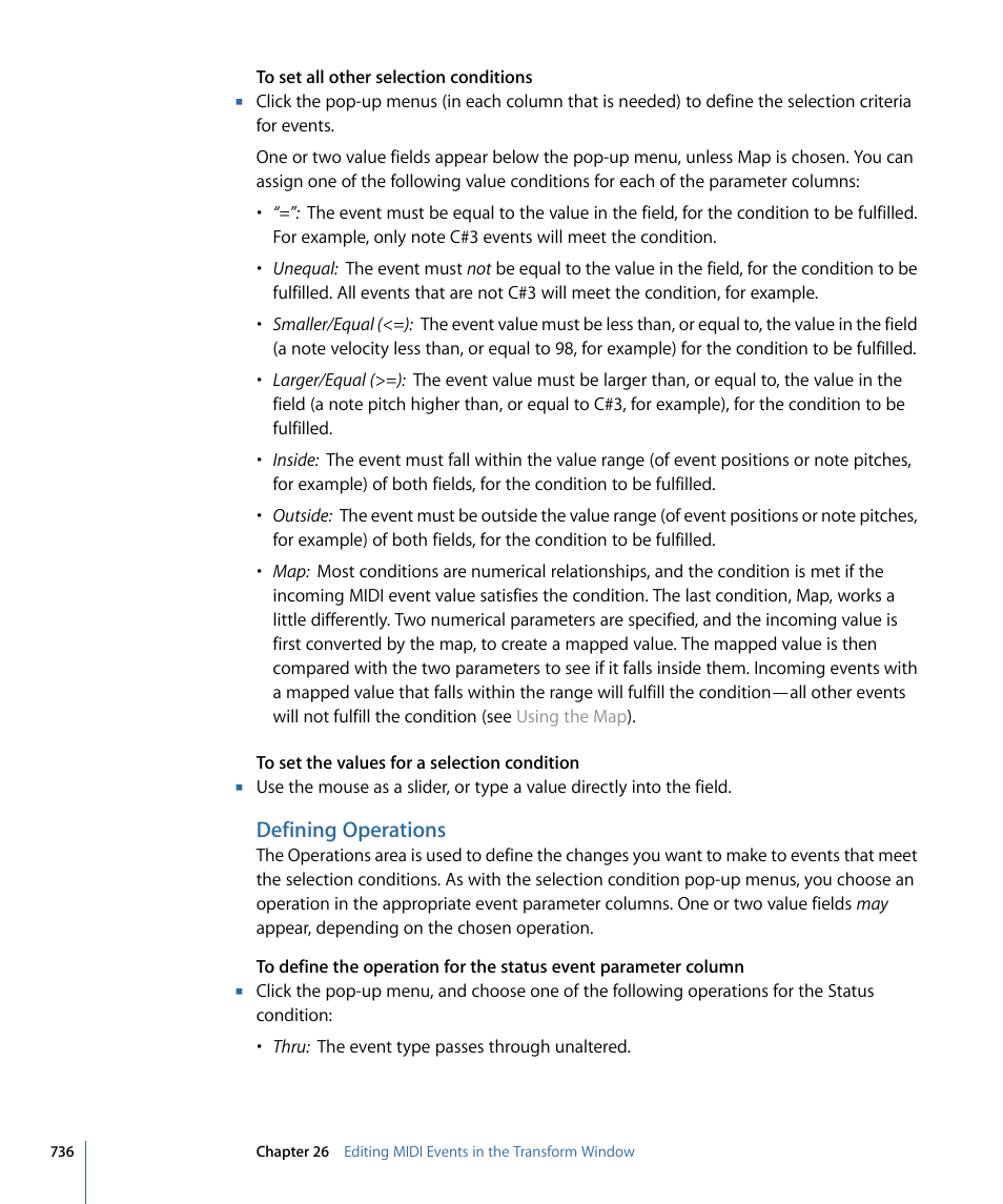Defining operations | Apple Logic Express 9 User Manual | Page 736 / 1294