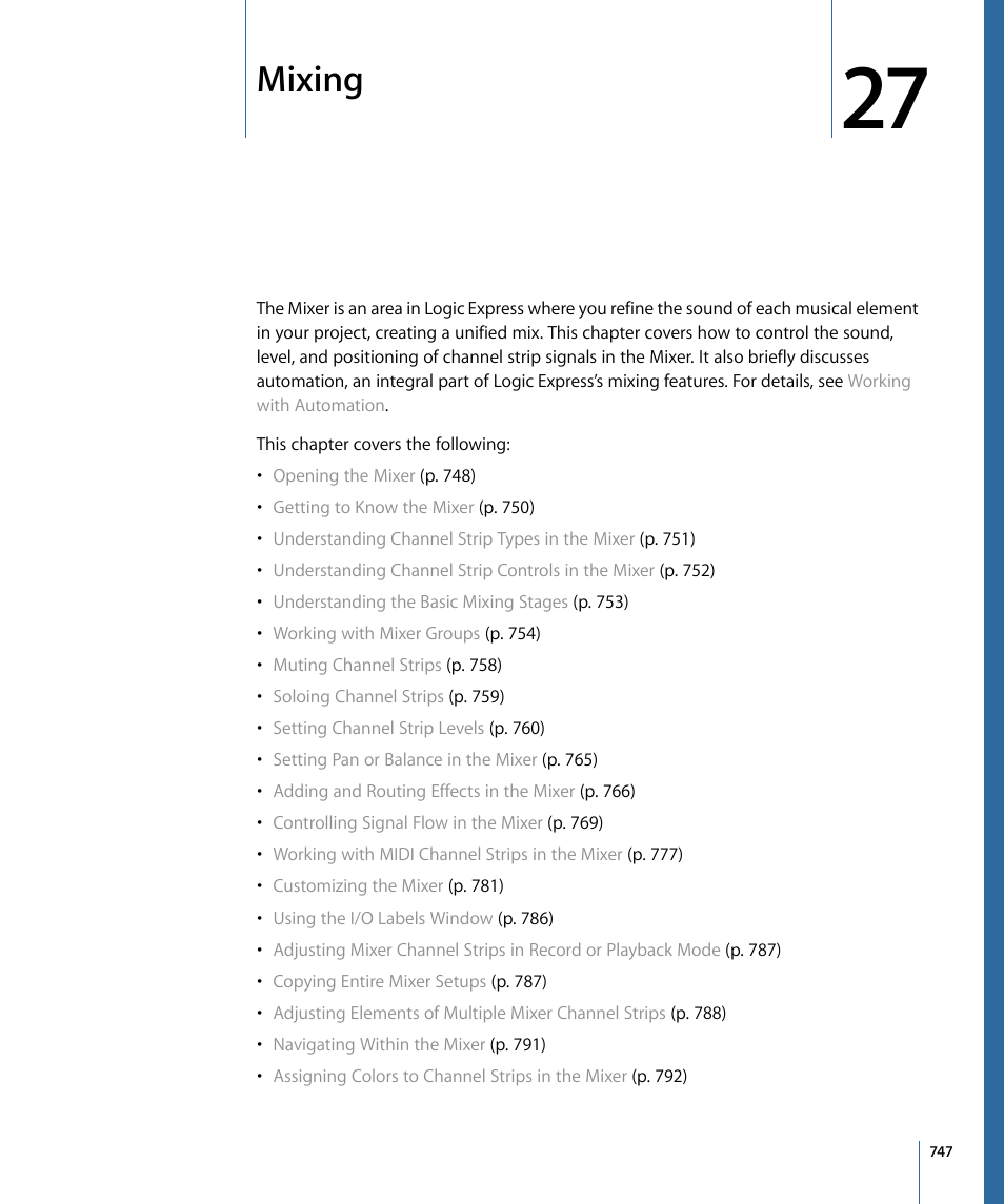 Mixing | Apple Logic Express 9 User Manual | Page 747 / 1294