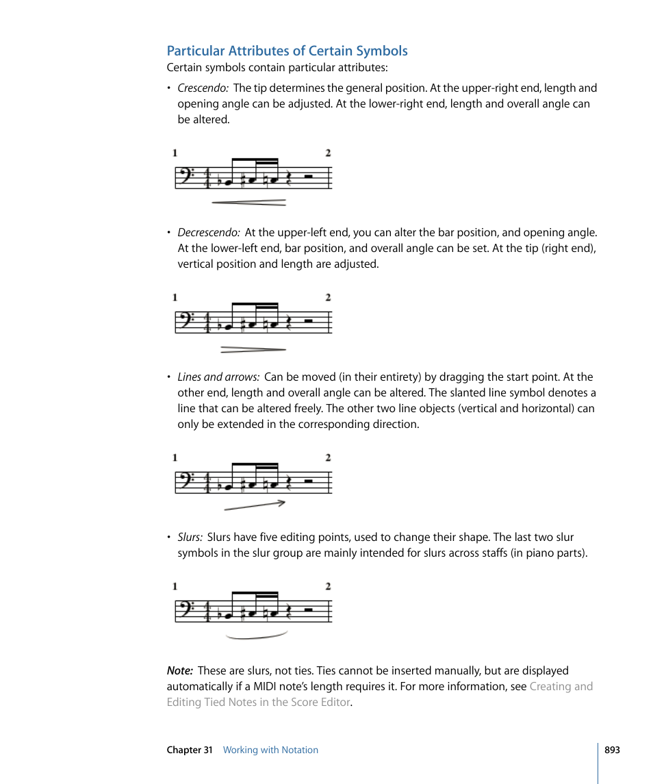 Particular attributes of certain symbols | Apple Logic Express 9 User Manual | Page 893 / 1294