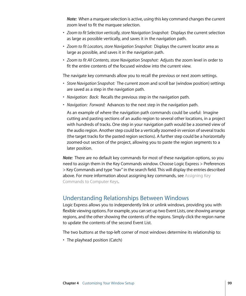 Understanding relationships between windows | Apple Logic Express 9 User Manual | Page 99 / 1294