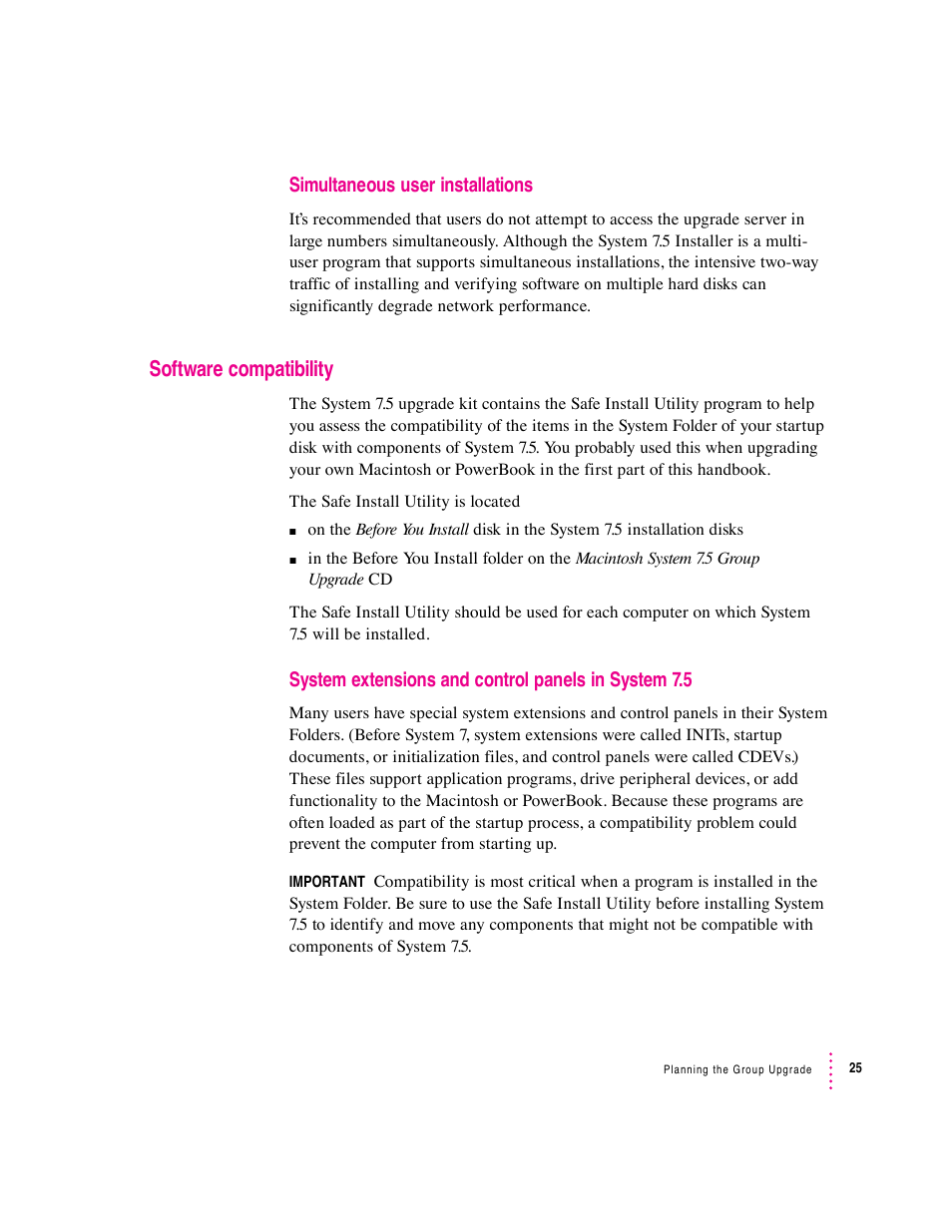 Software compatibility | Apple Macintosh System 7.5 User Manual | Page 28 / 65