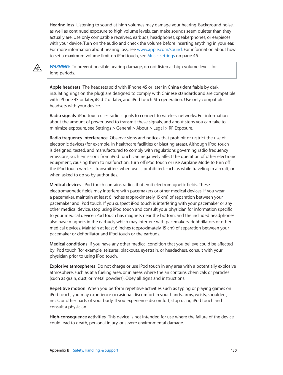 Apple iPod touch iOS 6.1 User Manual | Page 130 / 138