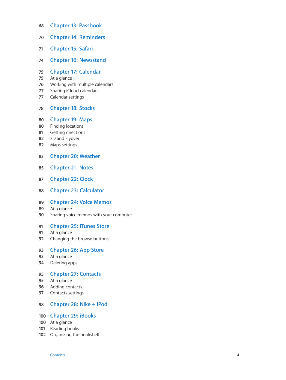 Apple iPod touch iOS 6.1 User Manual | Page 4 / 138