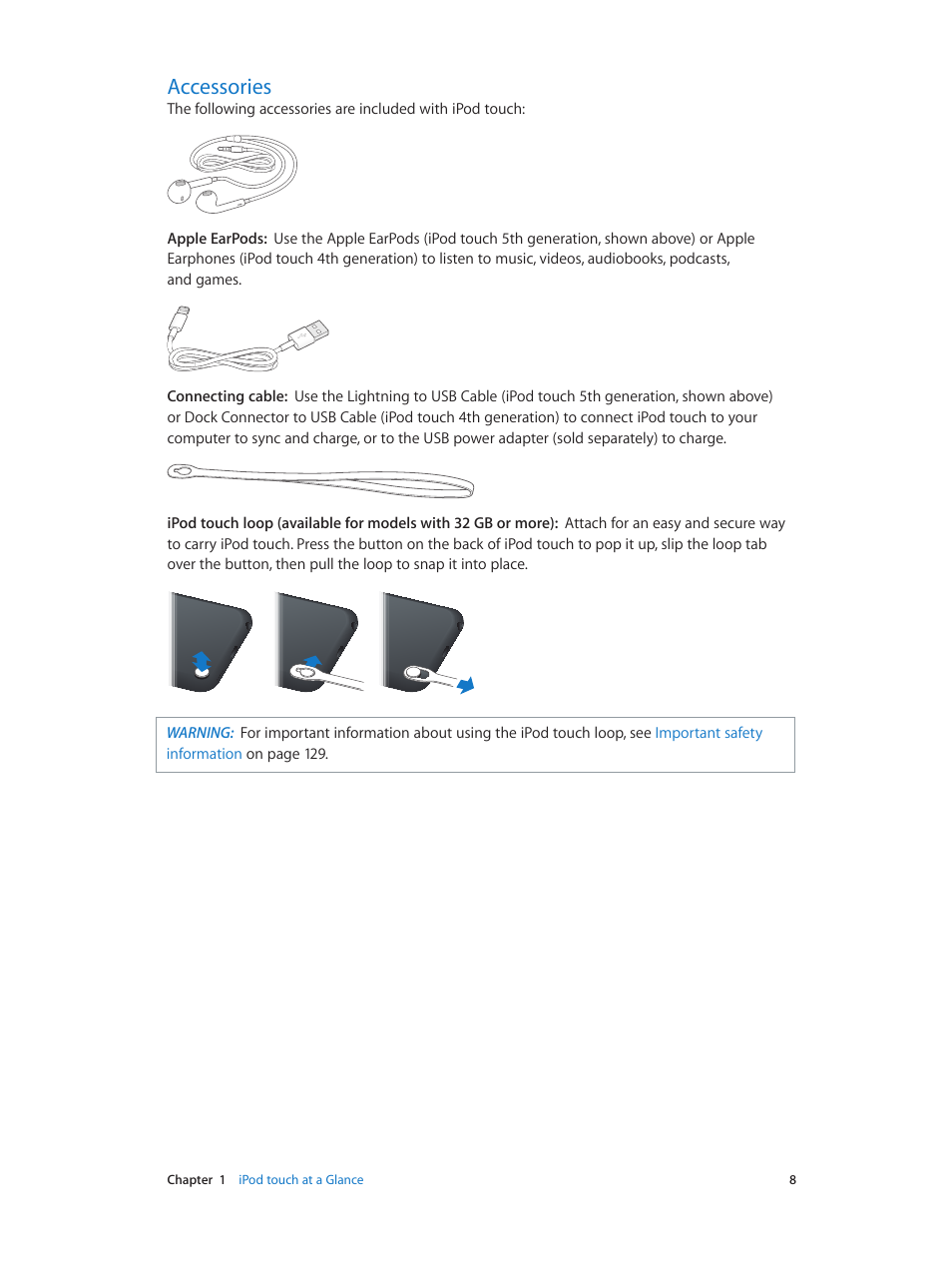 Accessories | Apple iPod touch iOS 6.1 User Manual | Page 8 / 138