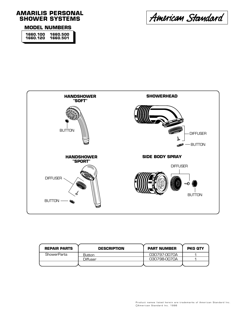 American Standard 1660.501 User Manual | 1 page