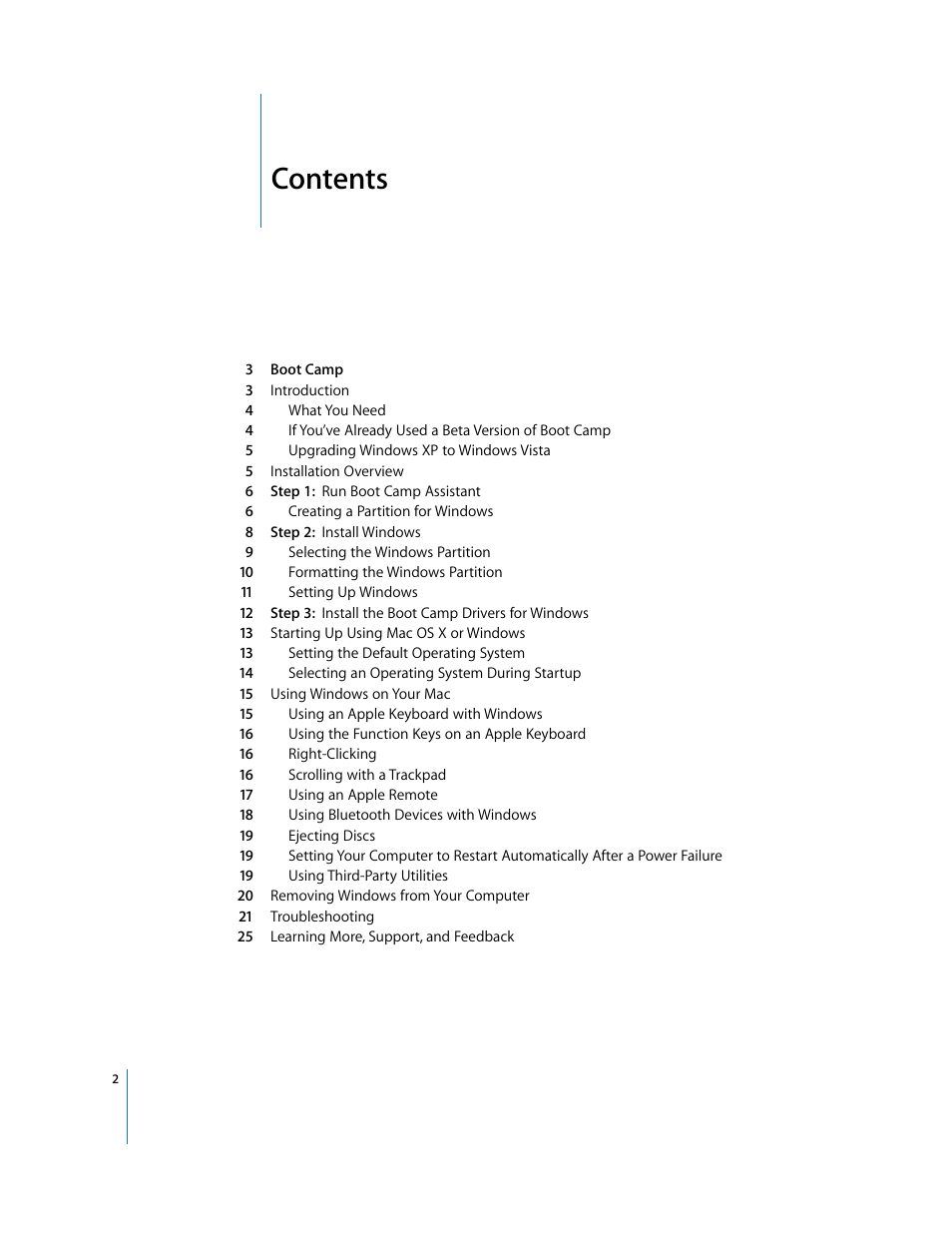 Apple Boot Camp (Mac OS X v10.5 Leopard) User Manual | Page 2 / 25