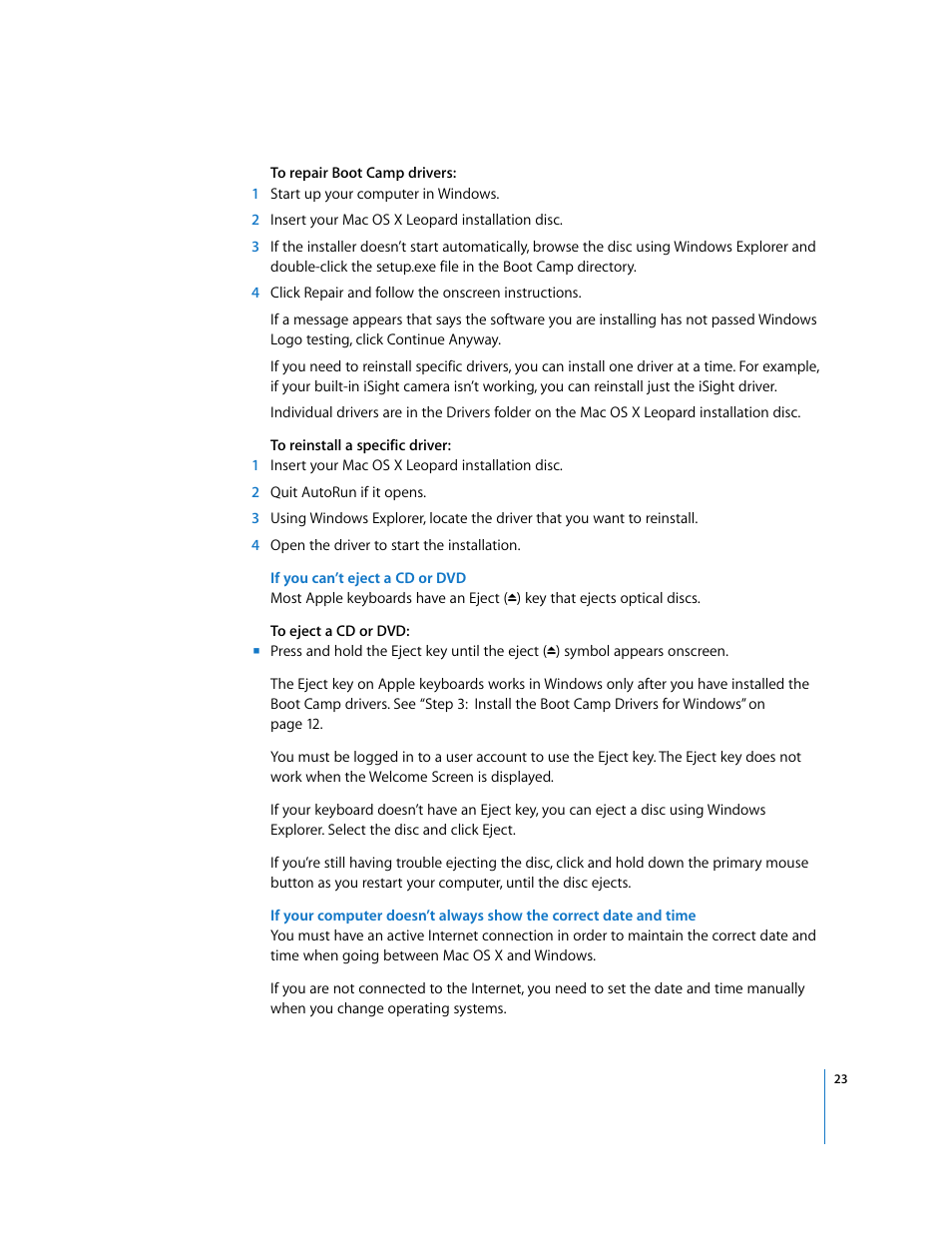 Apple Boot Camp (Mac OS X v10.5 Leopard) User Manual | Page 23 / 25