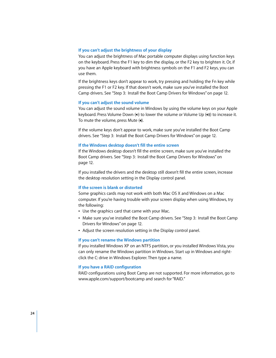 Apple Boot Camp (Mac OS X v10.5 Leopard) User Manual | Page 24 / 25