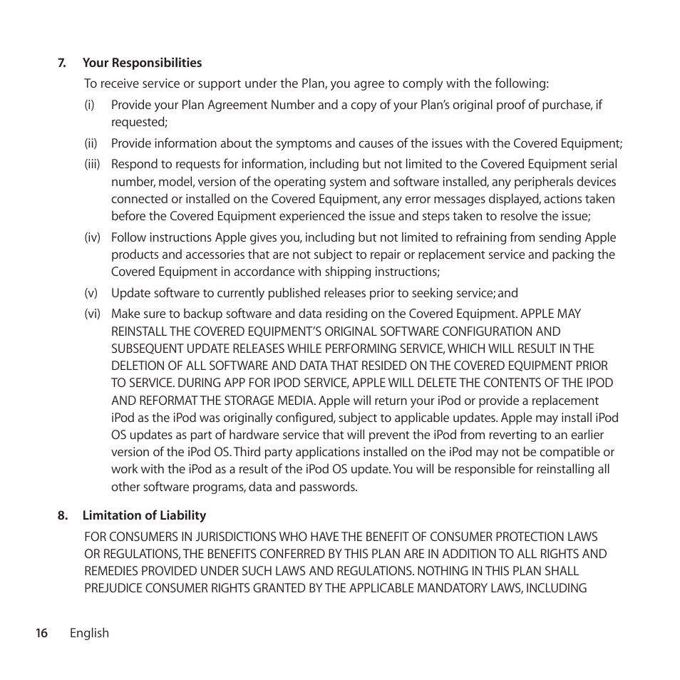 Apple AppleCare Protection Plan for Apple TV User Manual | Page 16 / 112