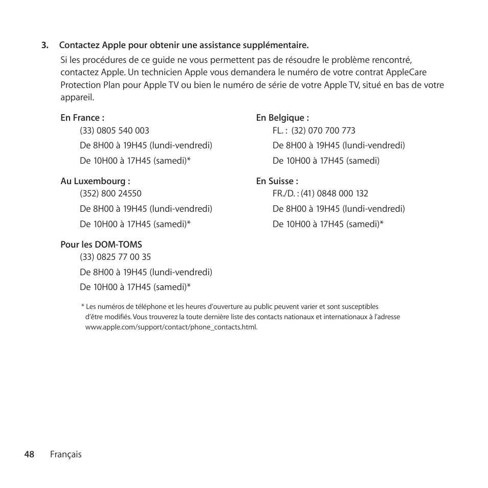 Apple AppleCare Protection Plan for Apple TV User Manual | Page 48 / 112