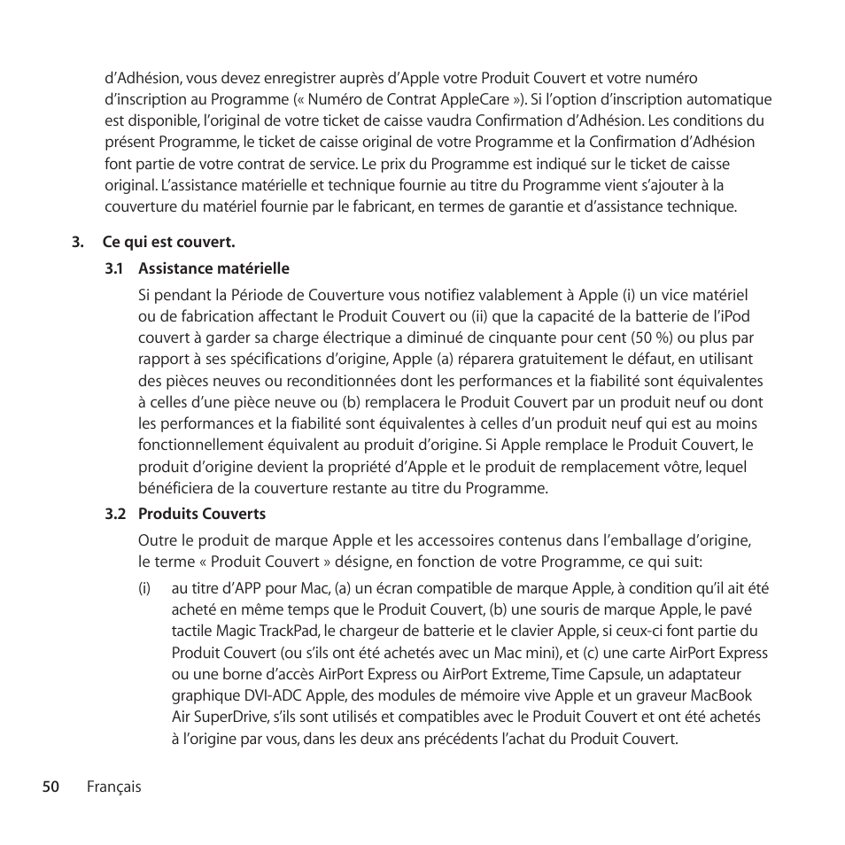 Apple AppleCare Protection Plan for Apple TV User Manual | Page 50 / 112