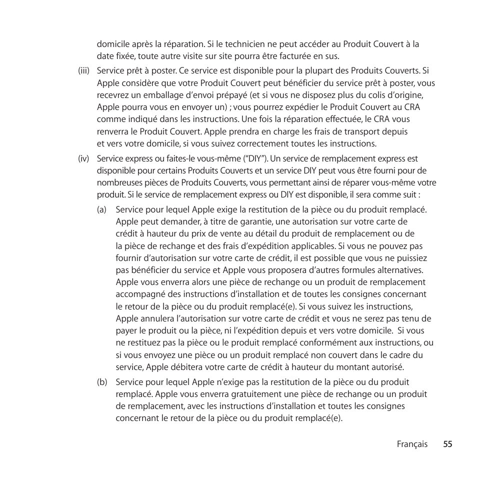 Apple AppleCare Protection Plan for Apple TV User Manual | Page 55 / 112