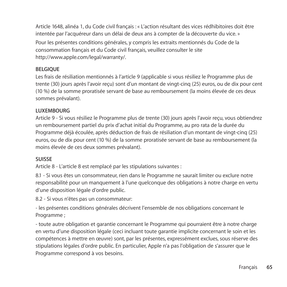 Apple AppleCare Protection Plan for Apple TV User Manual | Page 65 / 112