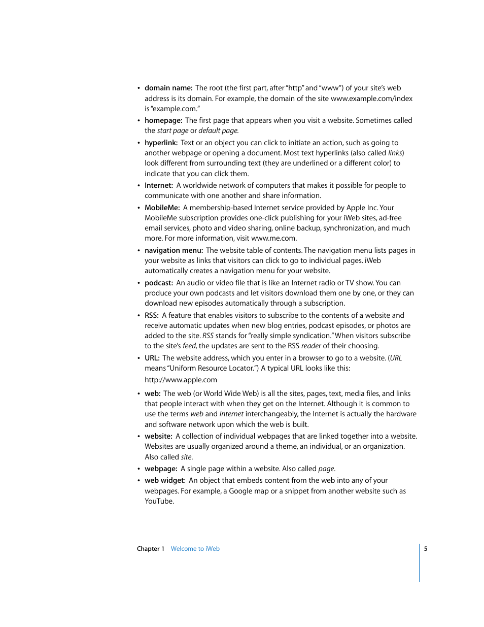 Apple iWeb '08 User Manual | Page 5 / 25