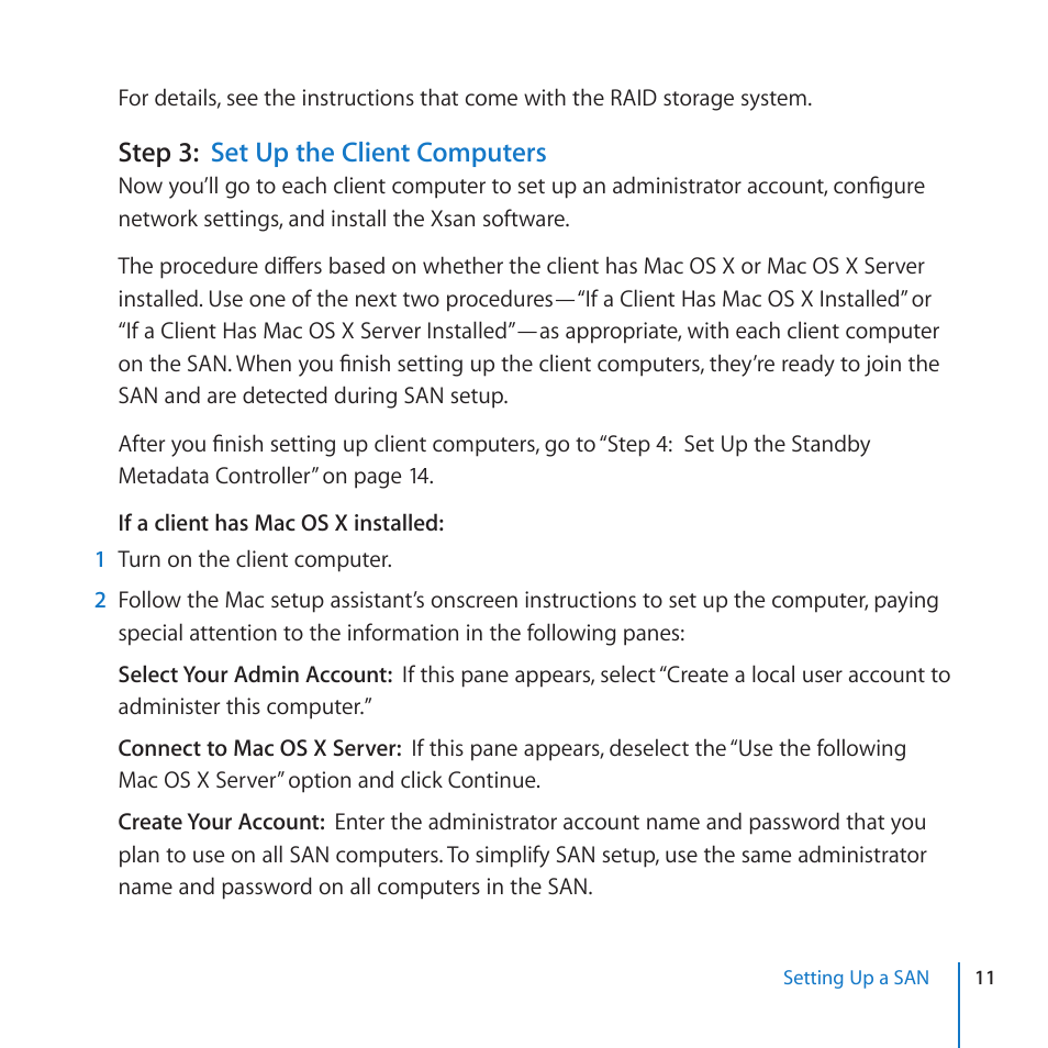 Step 3: set up the client computers | Apple Xsan 2 (Third Edition) User Manual | Page 11 / 32