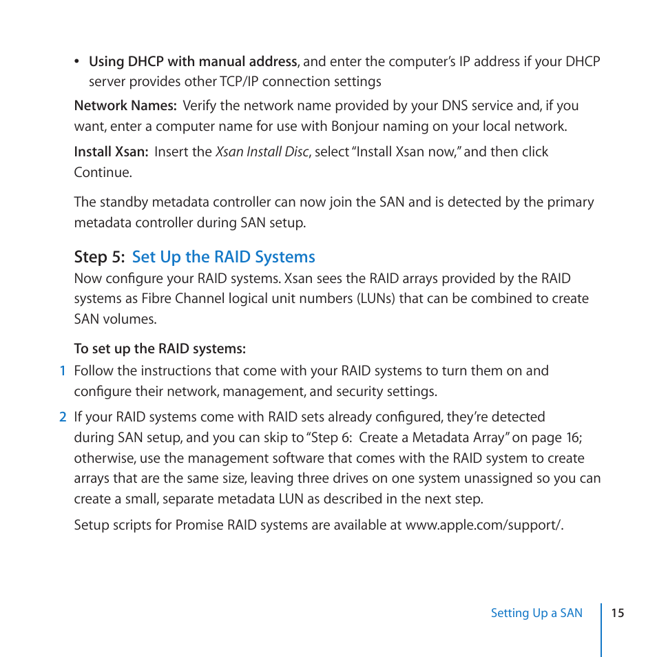 Step 5: set up the raid systems | Apple Xsan 2 (Third Edition) User Manual | Page 15 / 32