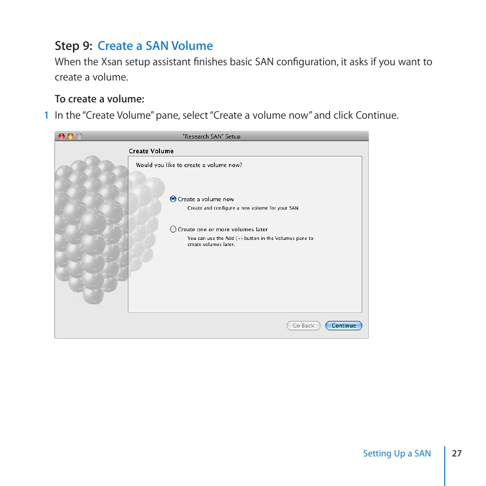 Step 9: create a san volume | Apple Xsan 2 (Third Edition) User Manual | Page 27 / 32