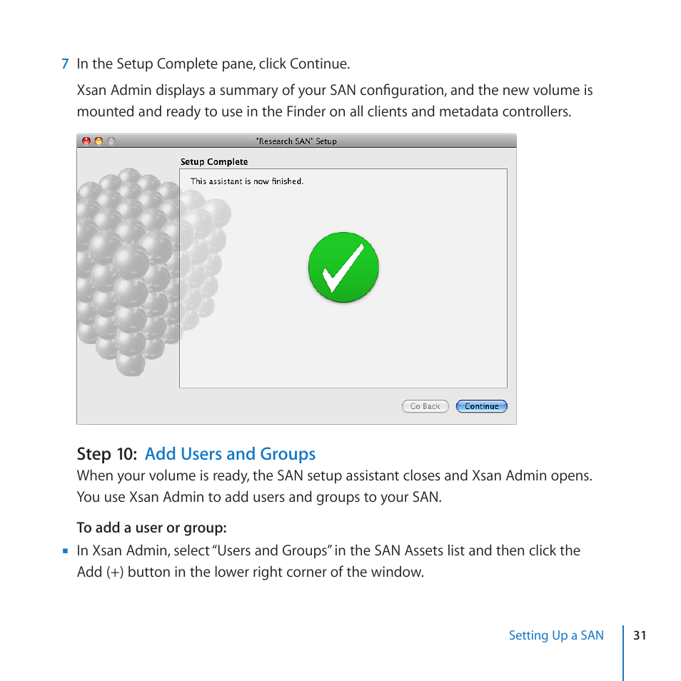 Step 10: add users and groups | Apple Xsan 2 (Third Edition) User Manual | Page 31 / 32