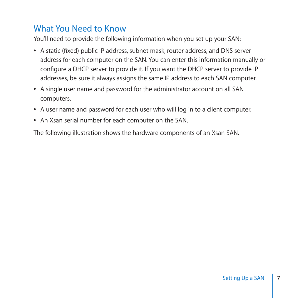 What you need to know | Apple Xsan 2 (Third Edition) User Manual | Page 7 / 32