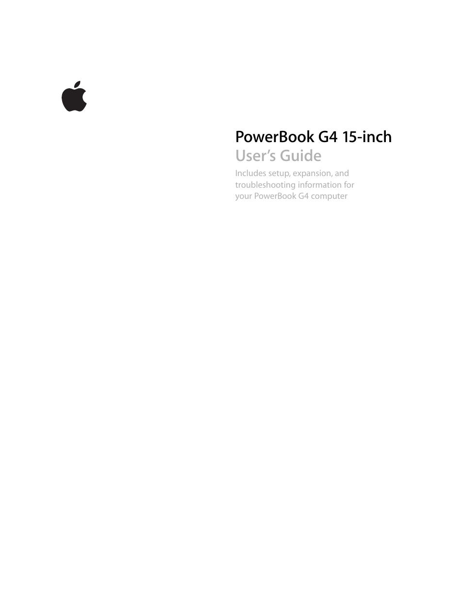 Apple PowerBook G4 (15-inch, Double Layer Super Drive) User Manual | 112 pages