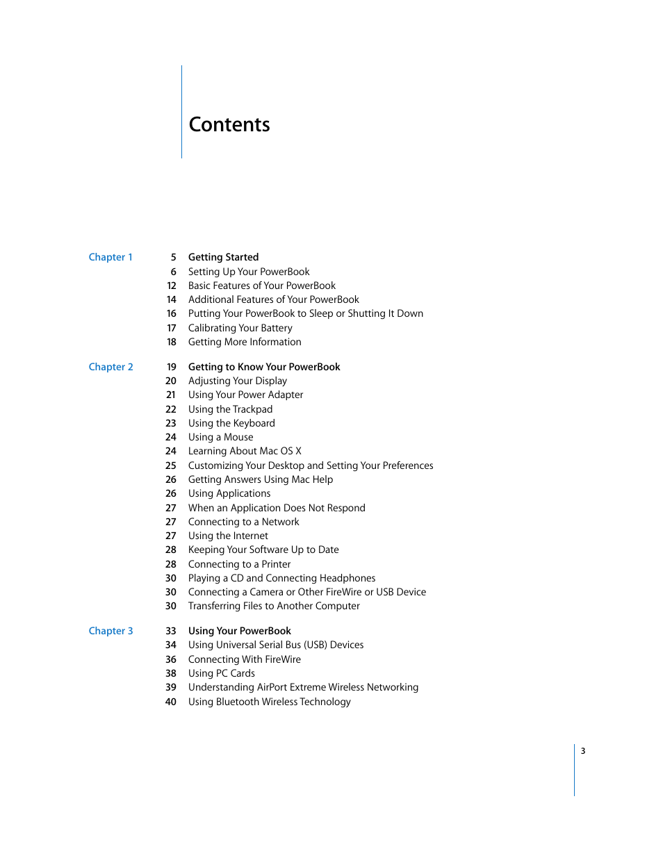 Apple PowerBook G4 (15-inch, Double Layer Super Drive) User Manual | Page 3 / 112