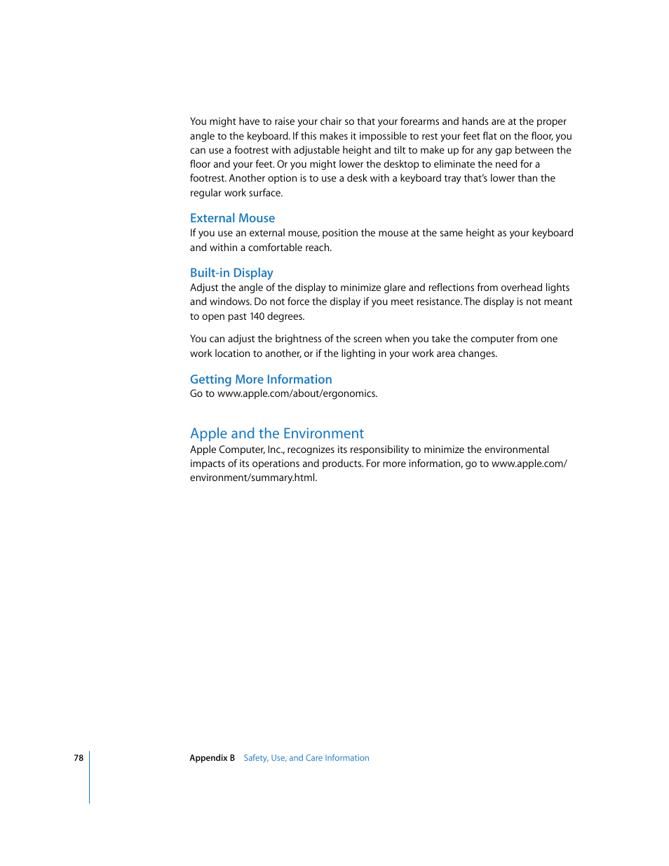 Apple and the environment | Apple PowerBook G4 (15-inch, Double Layer Super Drive) User Manual | Page 78 / 112