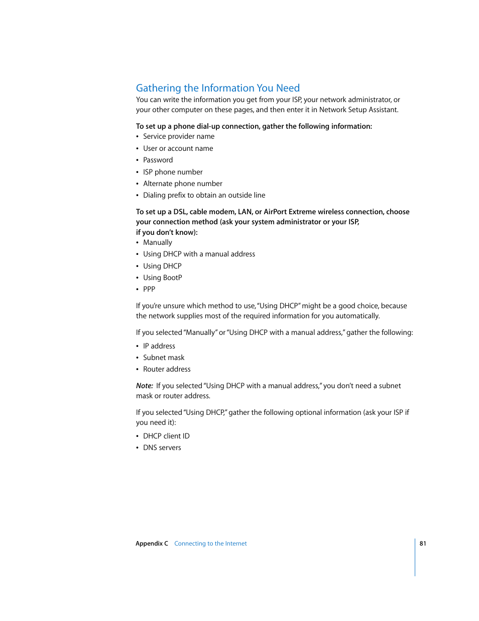 Gathering the information you need | Apple PowerBook G4 (15-inch, Double Layer Super Drive) User Manual | Page 81 / 112