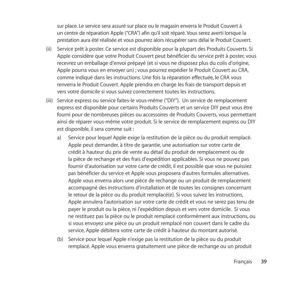 Apple AppleCare Protection Plan for iPhone User Manual | Page 39 / 88