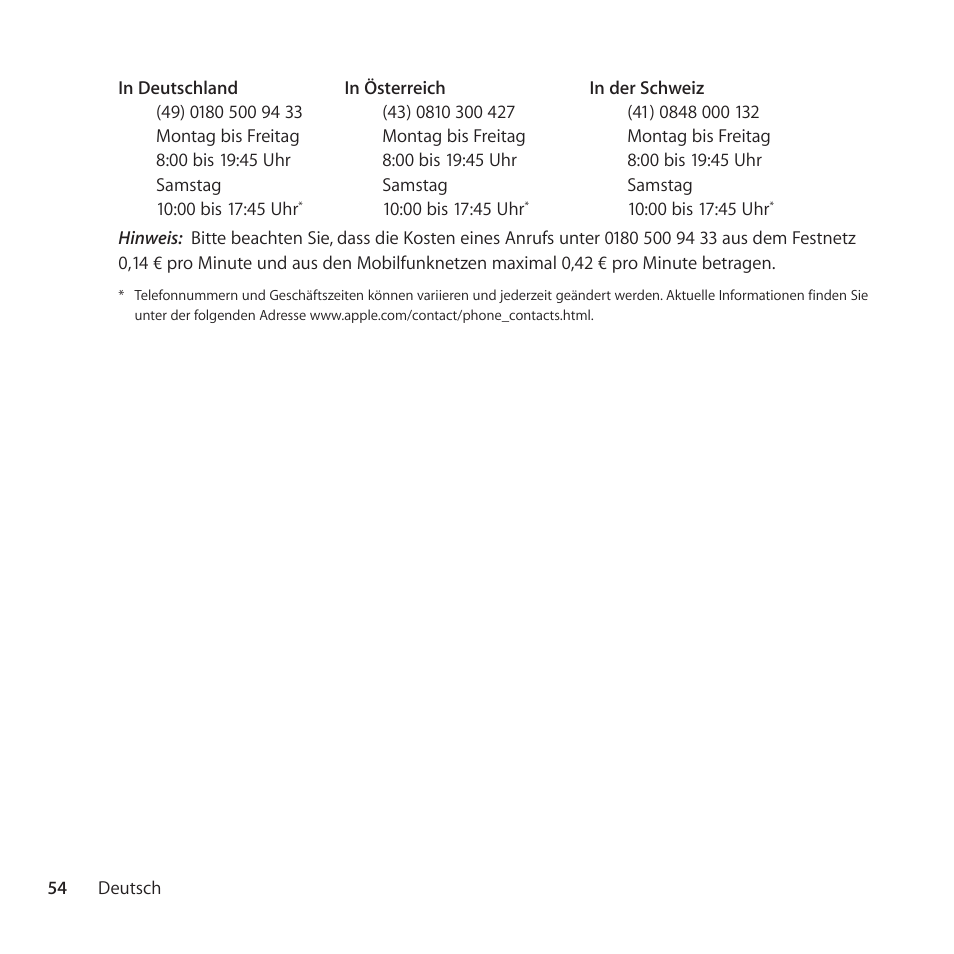 Apple AppleCare Protection Plan for iPhone User Manual | Page 54 / 88