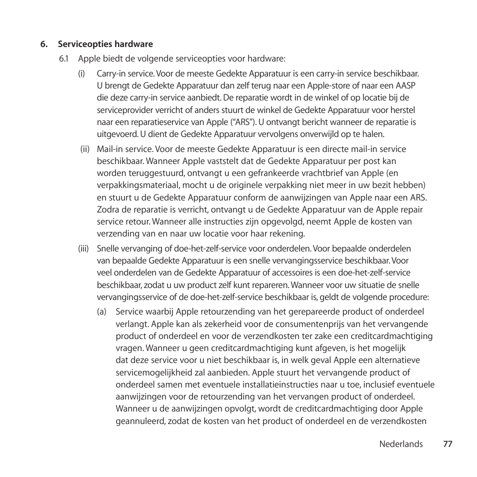 Apple AppleCare Protection Plan for iPhone User Manual | Page 77 / 88