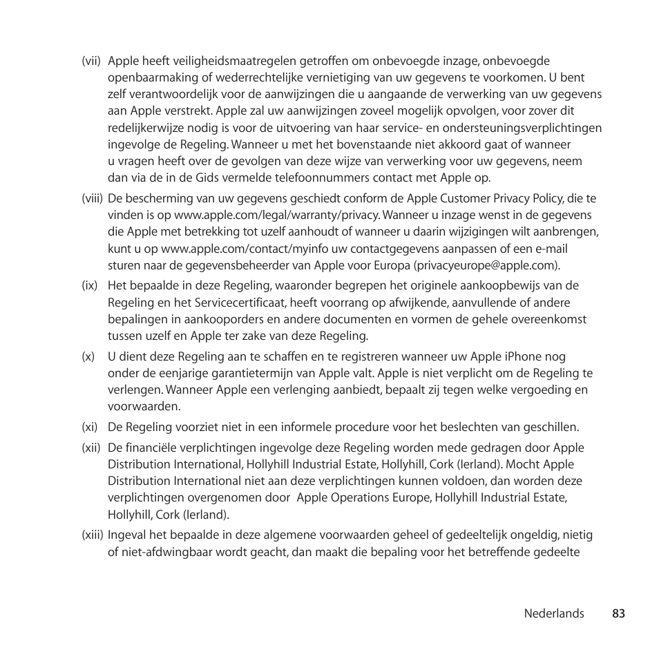 Apple AppleCare Protection Plan for iPhone User Manual | Page 83 / 88