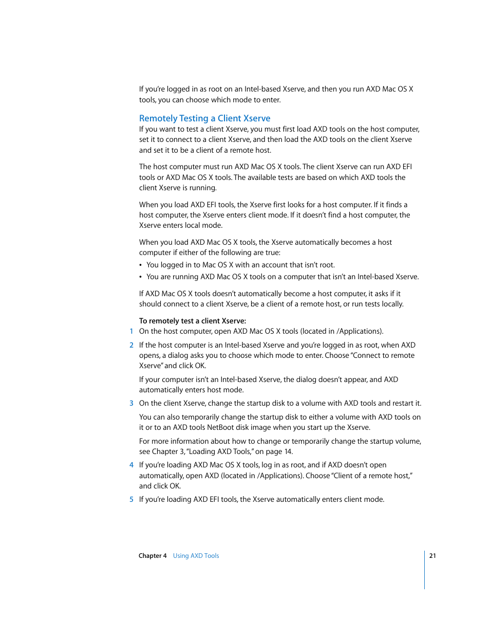 Remotely testing a client xserve | Apple Xserve Diagnostics User Manual | Page 21 / 38