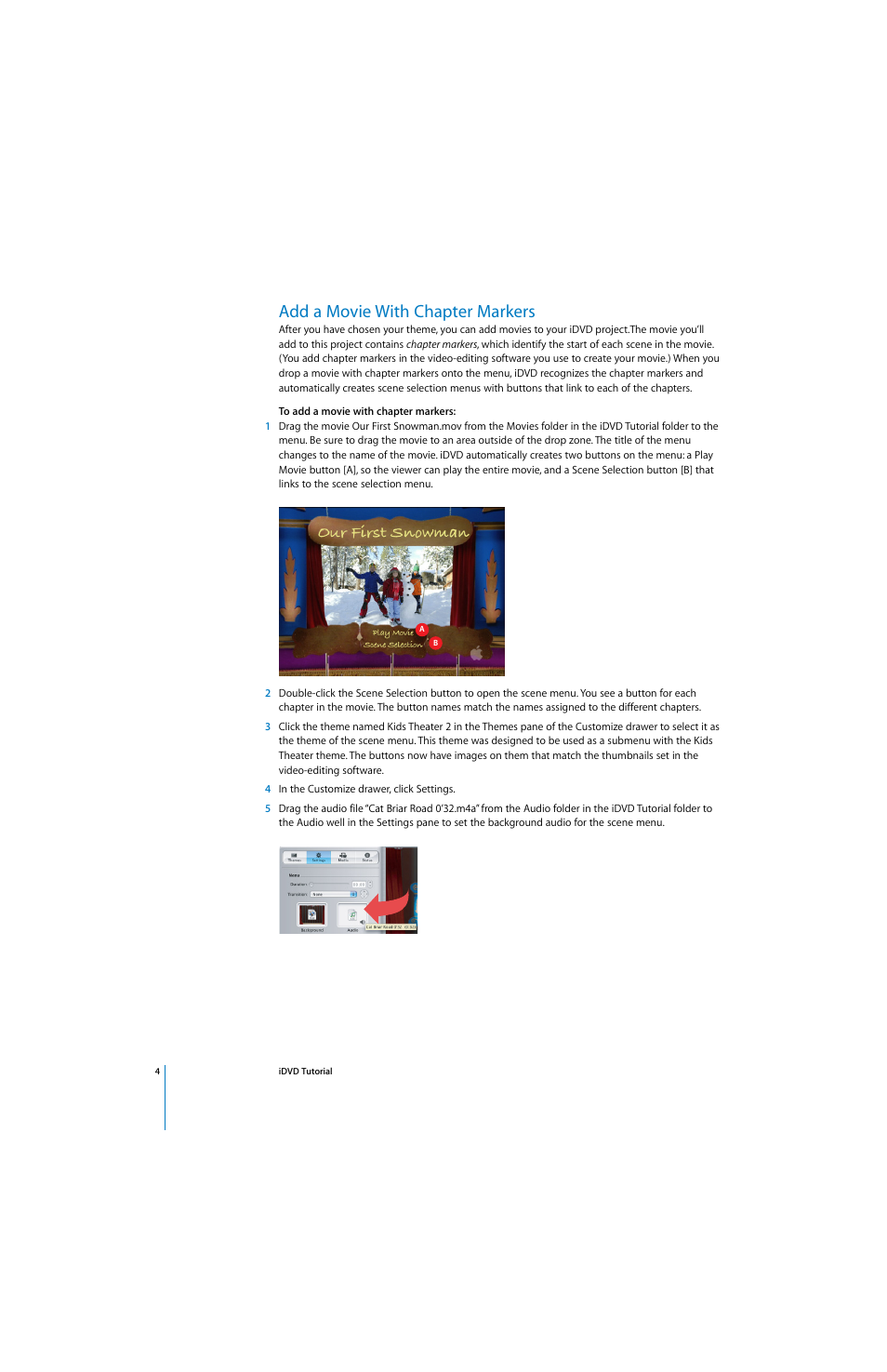Add a movie with chapter markers | Apple iDVD 4 Tutorial User Manual | Page 4 / 12
