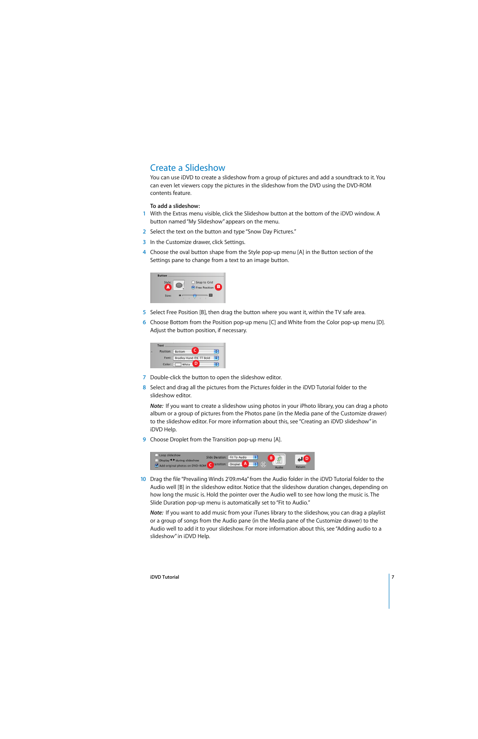 Create a slideshow | Apple iDVD 4 Tutorial User Manual | Page 7 / 12