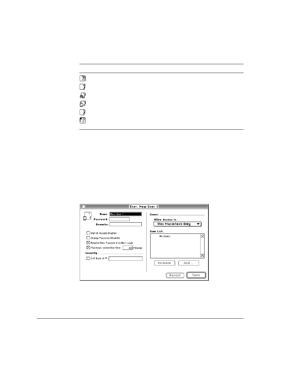 Creating a new user | Apple Remote Access MultiPort Server User Manual | Page 34 / 113