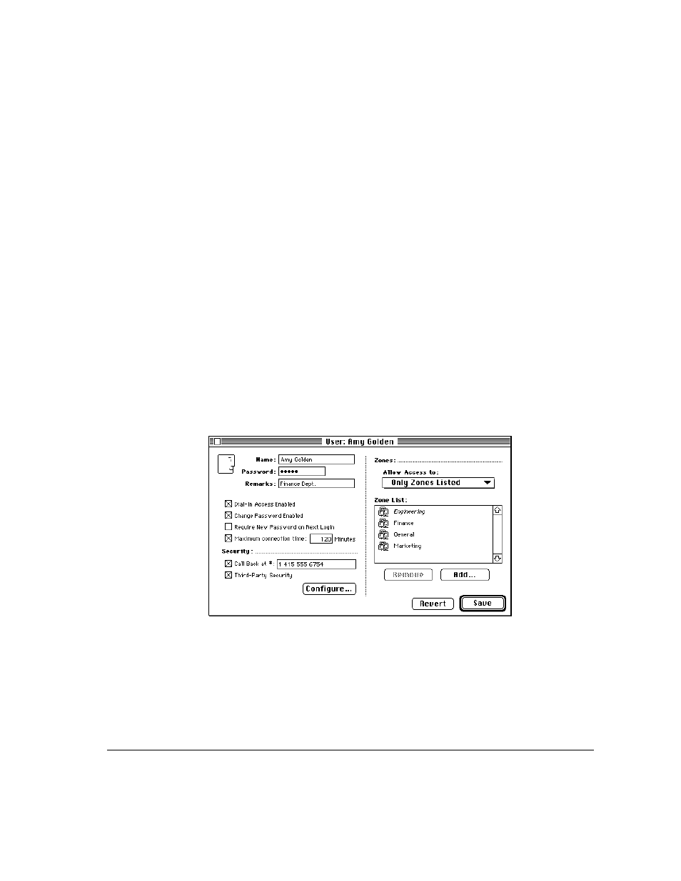 Changing zone access | Apple Remote Access MultiPort Server User Manual | Page 57 / 113