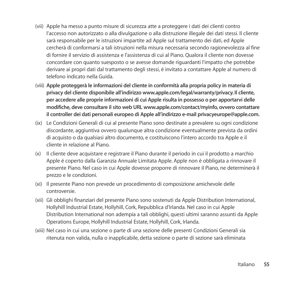 Apple AppleCare Protection Plan for iPad User Manual | Page 55 / 96