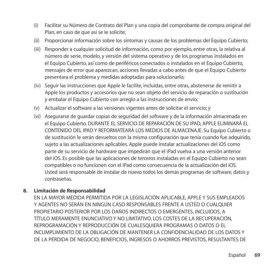 Apple AppleCare Protection Plan for iPad User Manual | Page 69 / 96