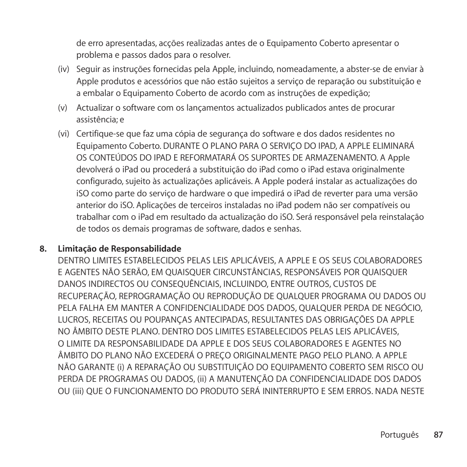 Apple AppleCare Protection Plan for iPad User Manual | Page 87 / 96