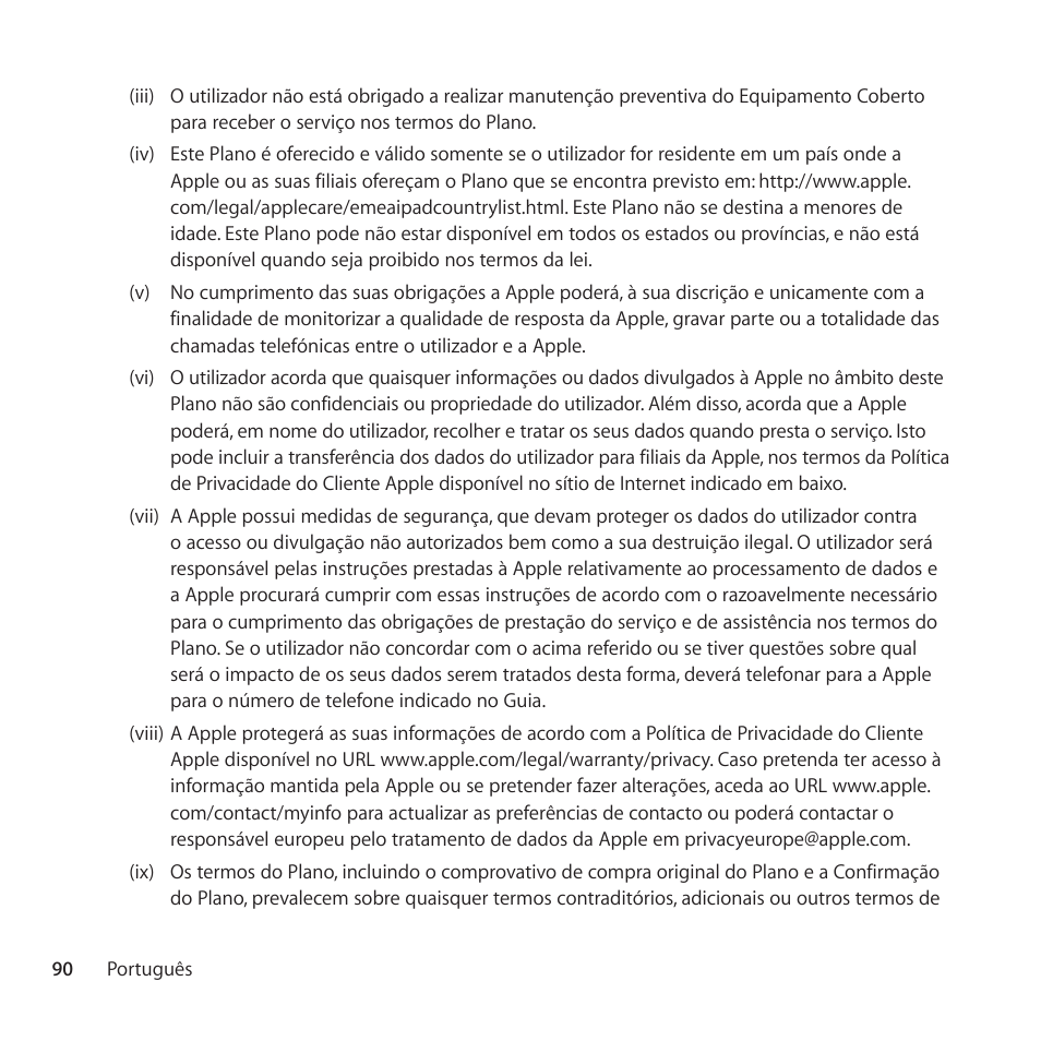 Apple AppleCare Protection Plan for iPad User Manual | Page 90 / 96