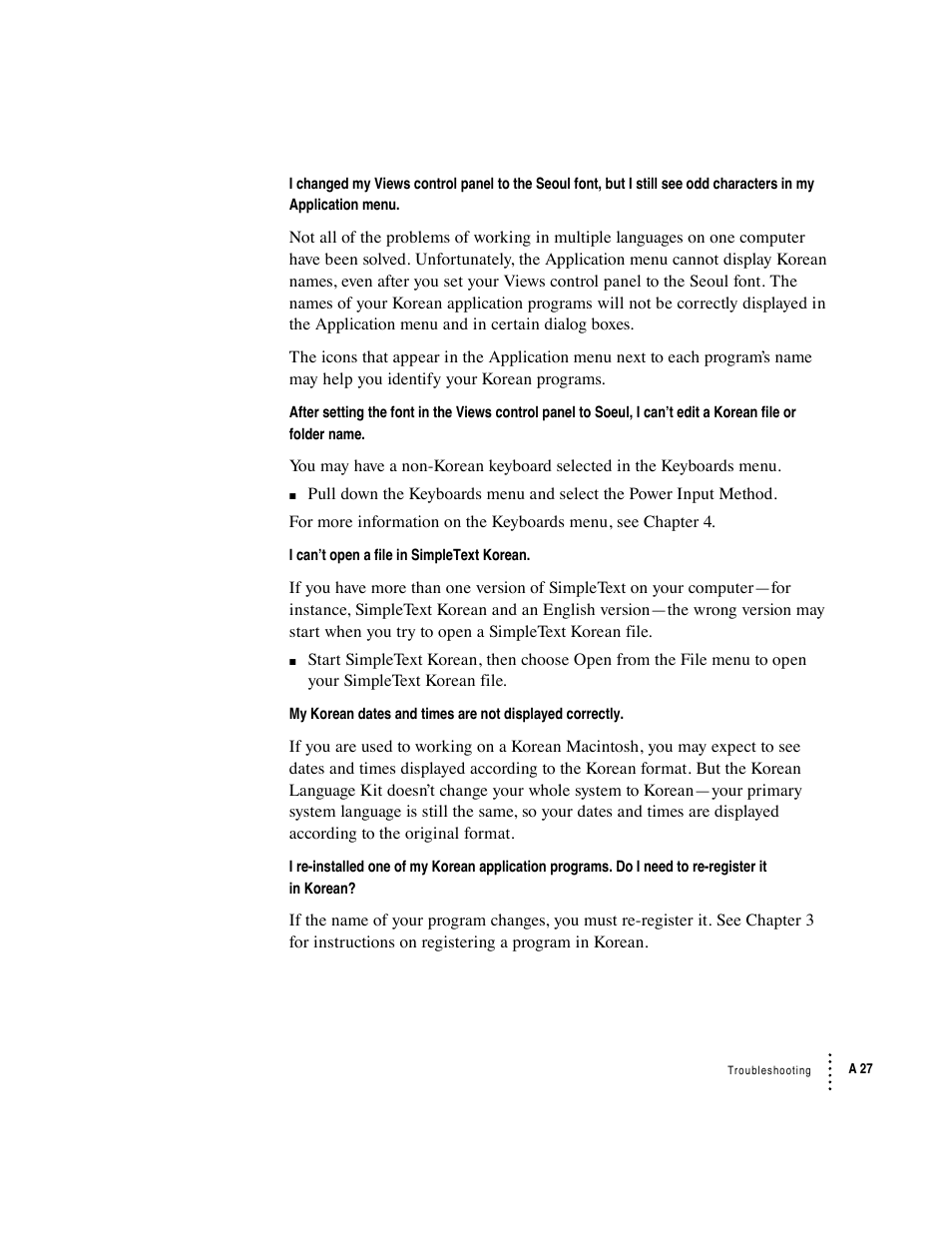 Apple Macintosh Korean Language Kit User Manual | Page 27 / 31